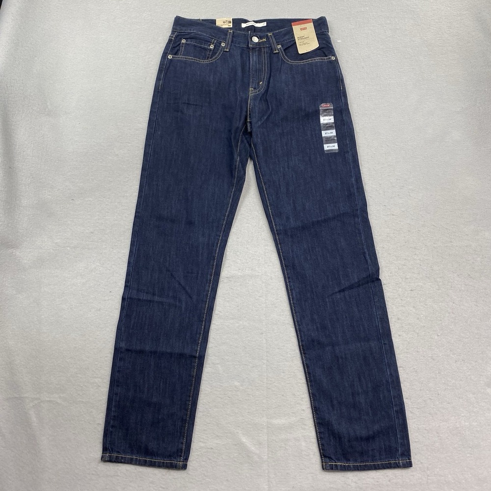 Levis Jeans Womens 27x30 Blue Denim Pants Middy Straight High Rise Dark Wash